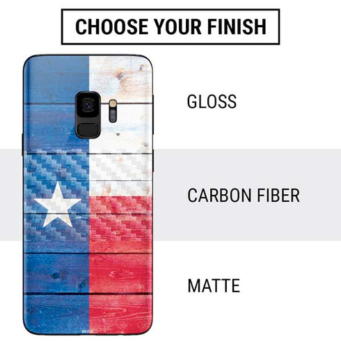 Texas Flag Light Wood Galaxy S9 Skin